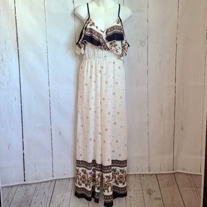 White & Navy boho jumpsuit new boutique item